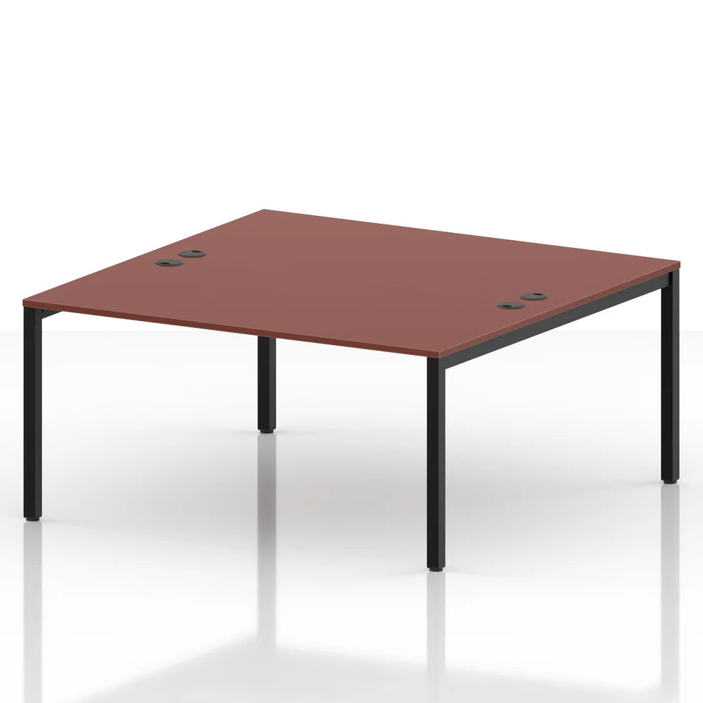 ID Workplace Bench Desk – 2 Person Brick Red - Industrious Decor