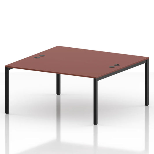 ID Workplace Bench Desk – 2 Person Brick Red - Industrious Decor