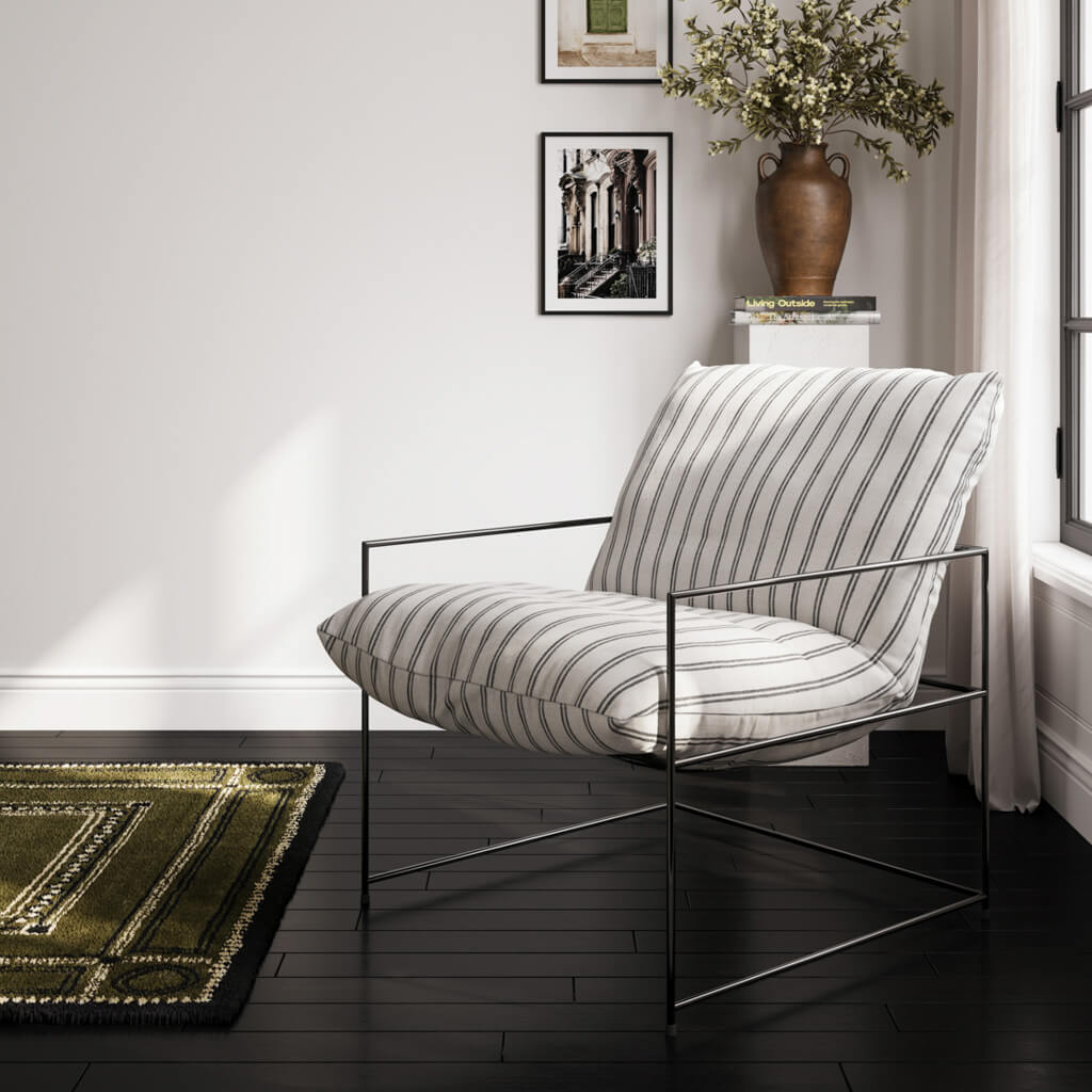 Bronx Mono Stripe Chair - Industrious Decor