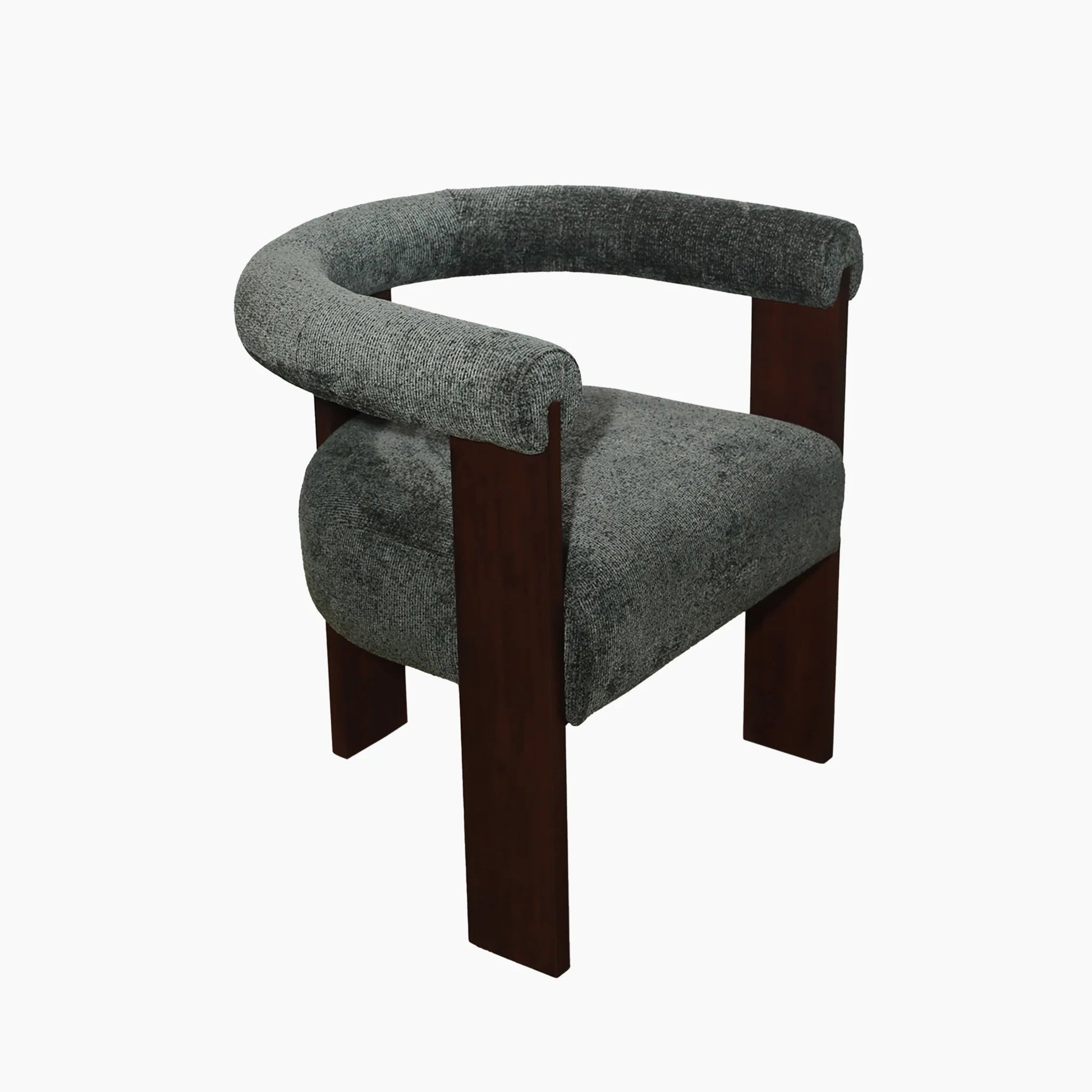 Brook Dining Chair — Dark Green Chenille - Industrious Decor