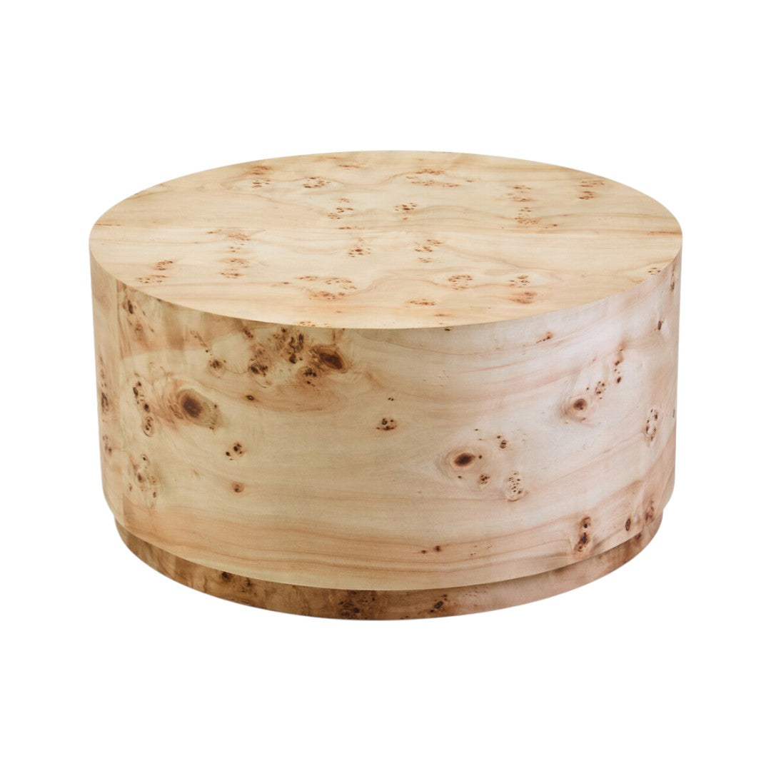 Burl Round Coffee Table - Industrious Decor
