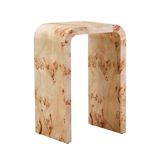 Burl Curved Side Table - Industrious Decor