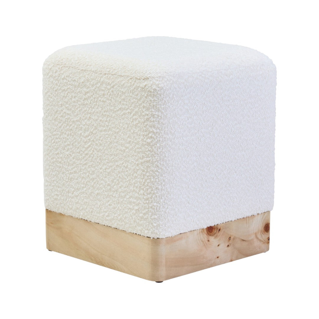 Burl Square Footstool - Industrious Decor