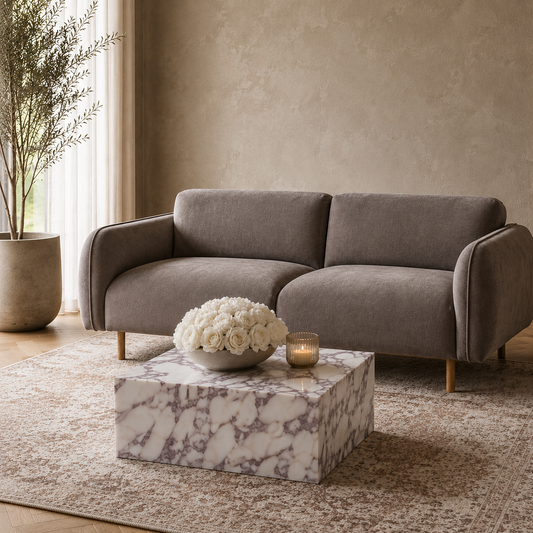 Calacatta Viola Faux Marble Coffee Table — Square - Industrious Decor