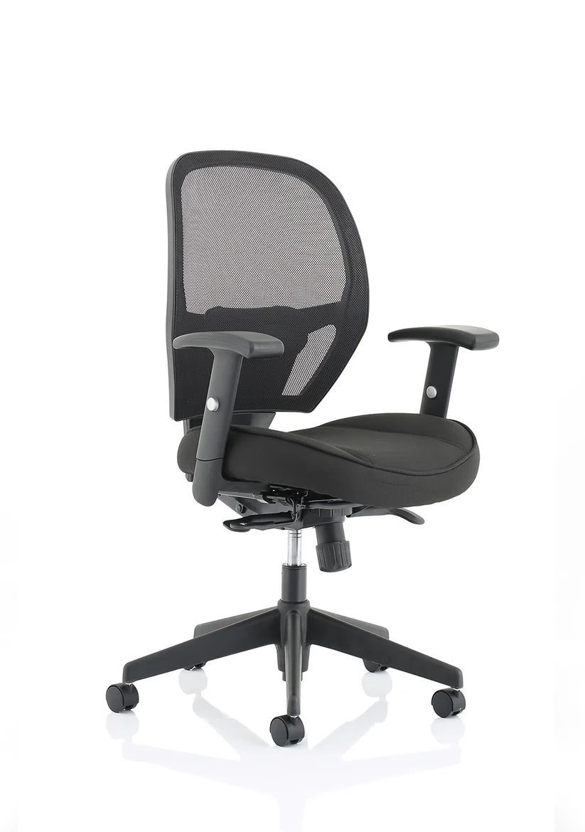 Calder High Back Mesh Task Chair | Synchro Tilt | Adjustable Lumbar & Headrest - Industrious Decor
