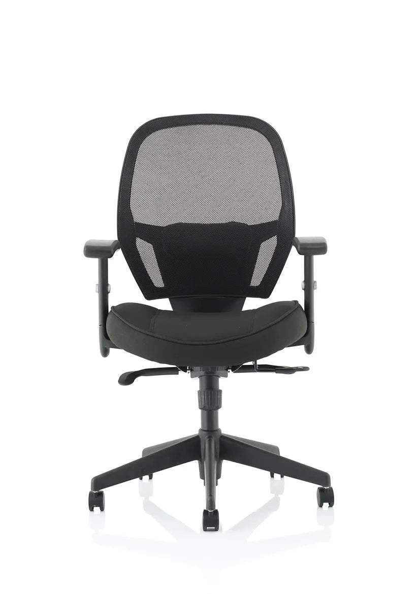 Calder High Back Mesh Task Chair | Synchro Tilt | Adjustable Lumbar & Headrest - Industrious Decor