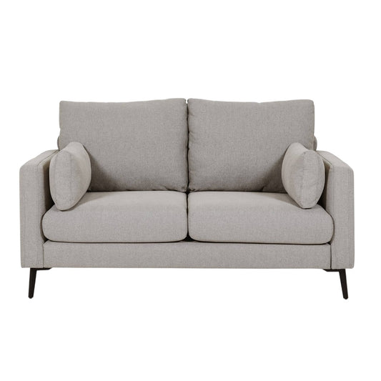 Camden 2 Seater CRIB 5 contract sofa in greige woven fabric — W 1595mm x H 875mm x D 890mm, for hotel lounges and co-working receptions