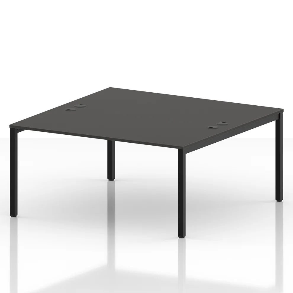 ID Workplace Bench Desk – 2 Person Carbon Grey - Industrious Decor