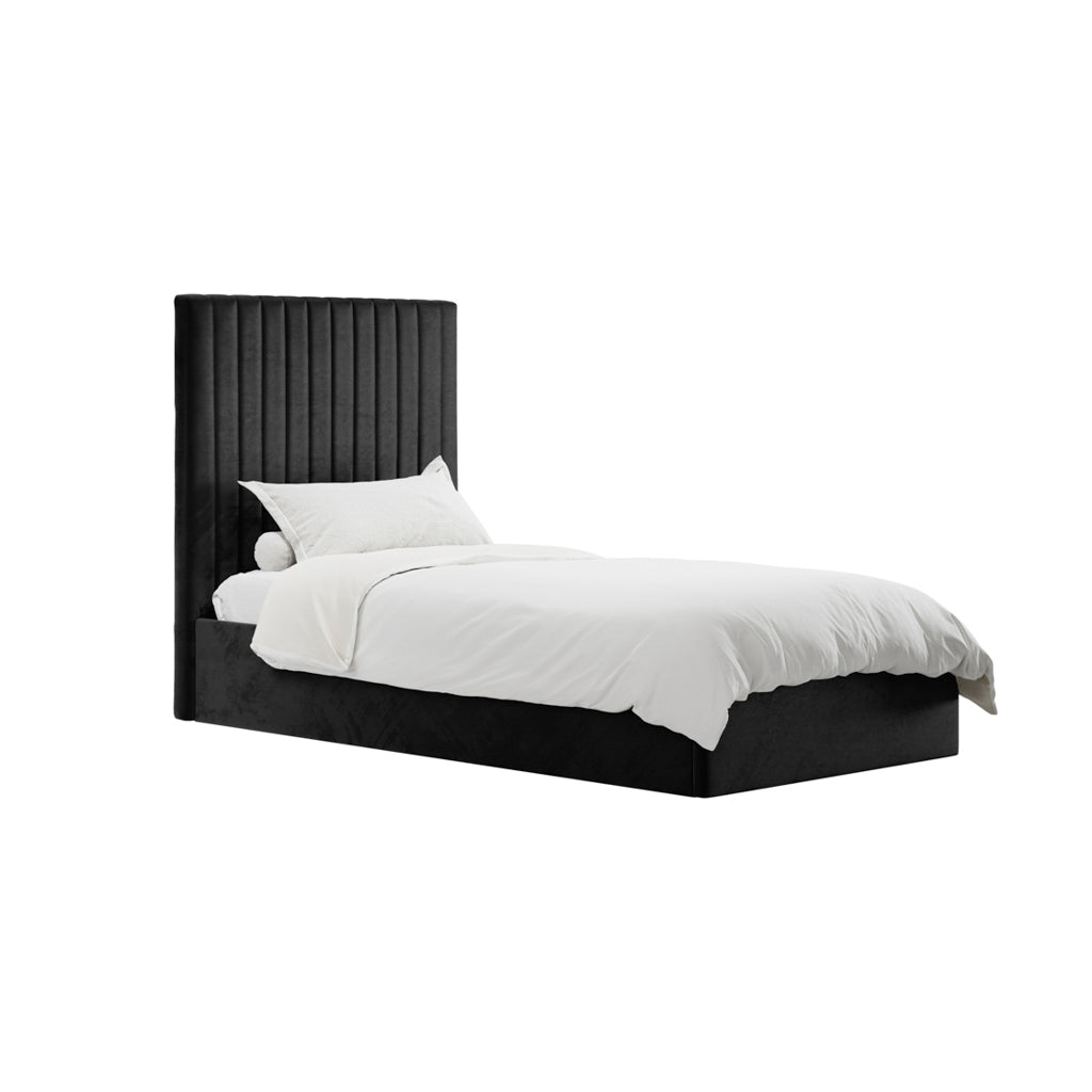 Cheshire Ottoman Bed Single Black - Industrious Decor