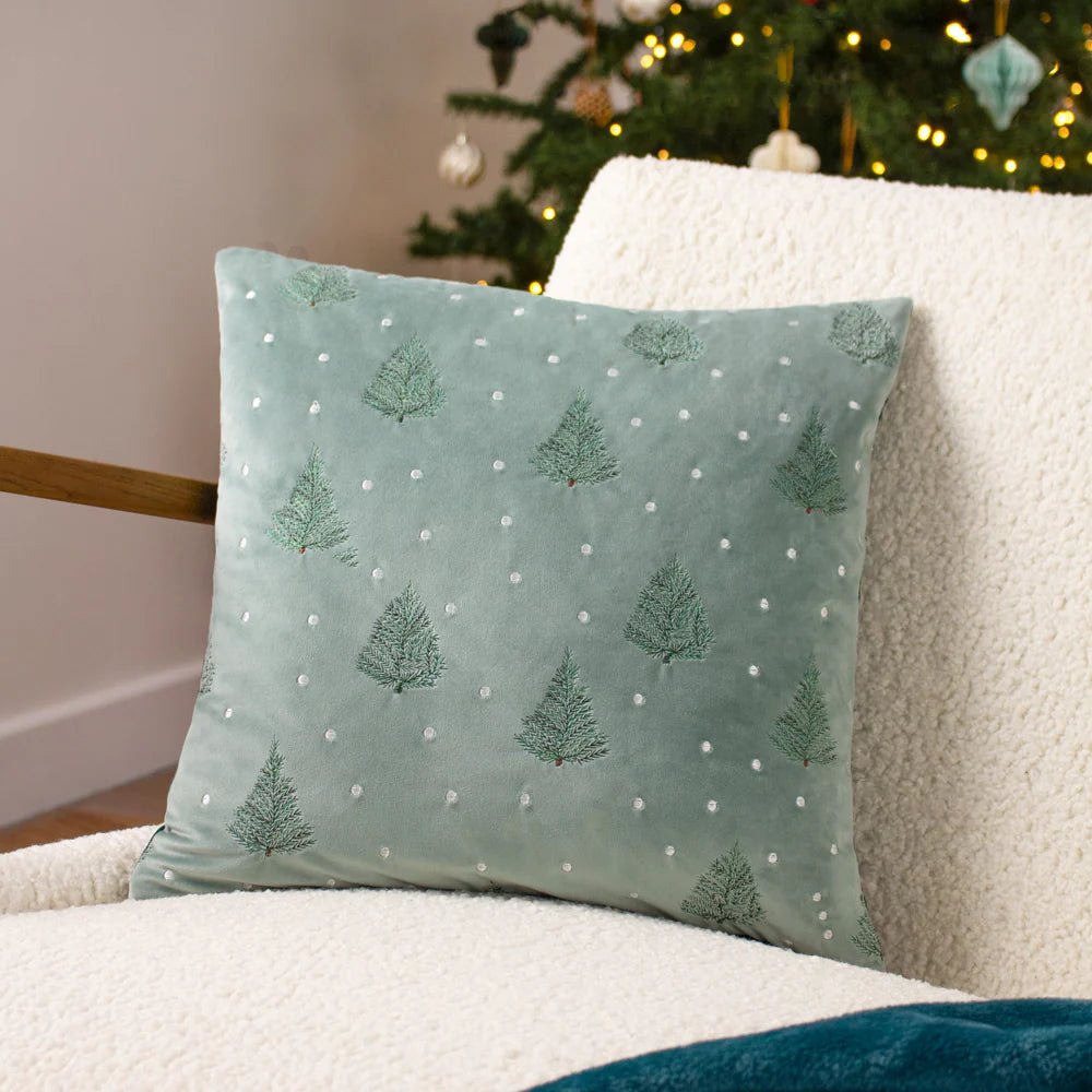 Christmas Tree and Snow Cushion - Industrious Decor