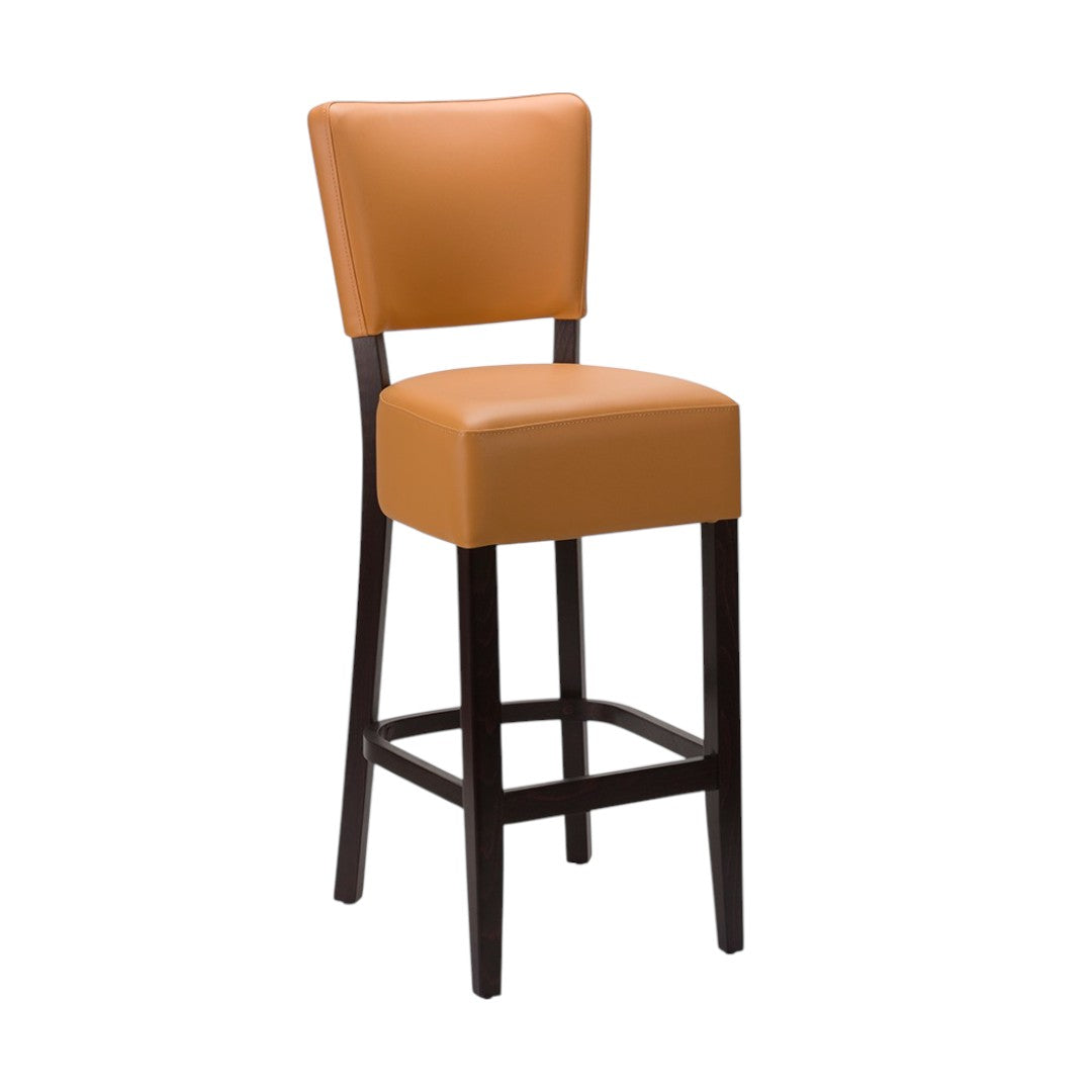 The Clerkenwell Bar Stool | Contract Grade | In Stock Ochre Brown Wenge Legs - Industrious Decor