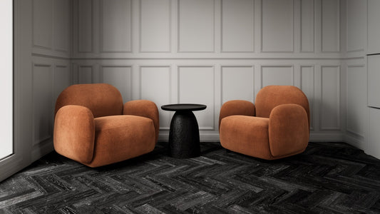 Textured Black Mango Wood Side Table - Industrious Decor