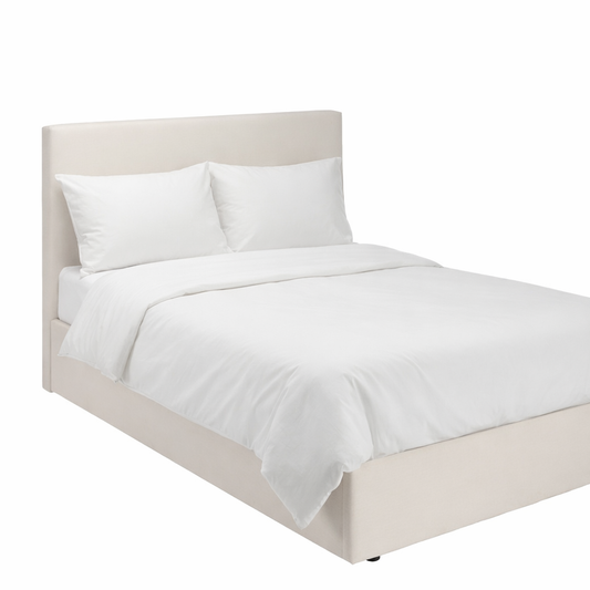 Upholstered Storage Bed – Black & Natural - Industrious Decor