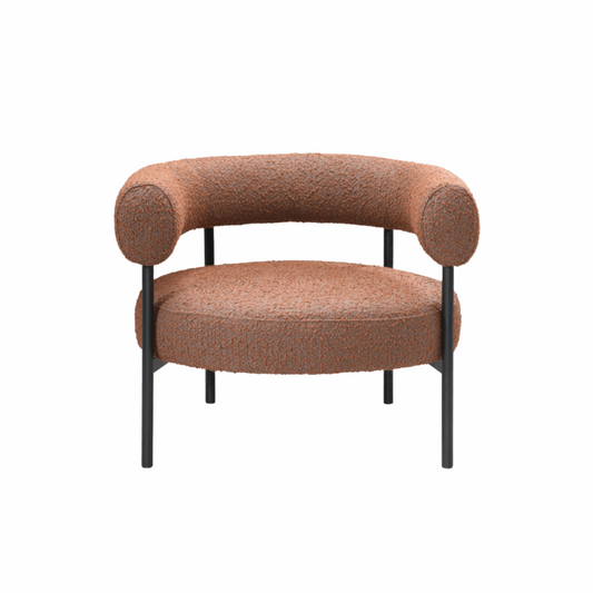 Jude Occasional Chair Crib 5 — Orange Bouclé - Industrious Decor