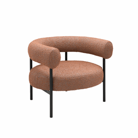 Jude Occasional Chair Crib 5 — Orange Bouclé - Industrious Decor