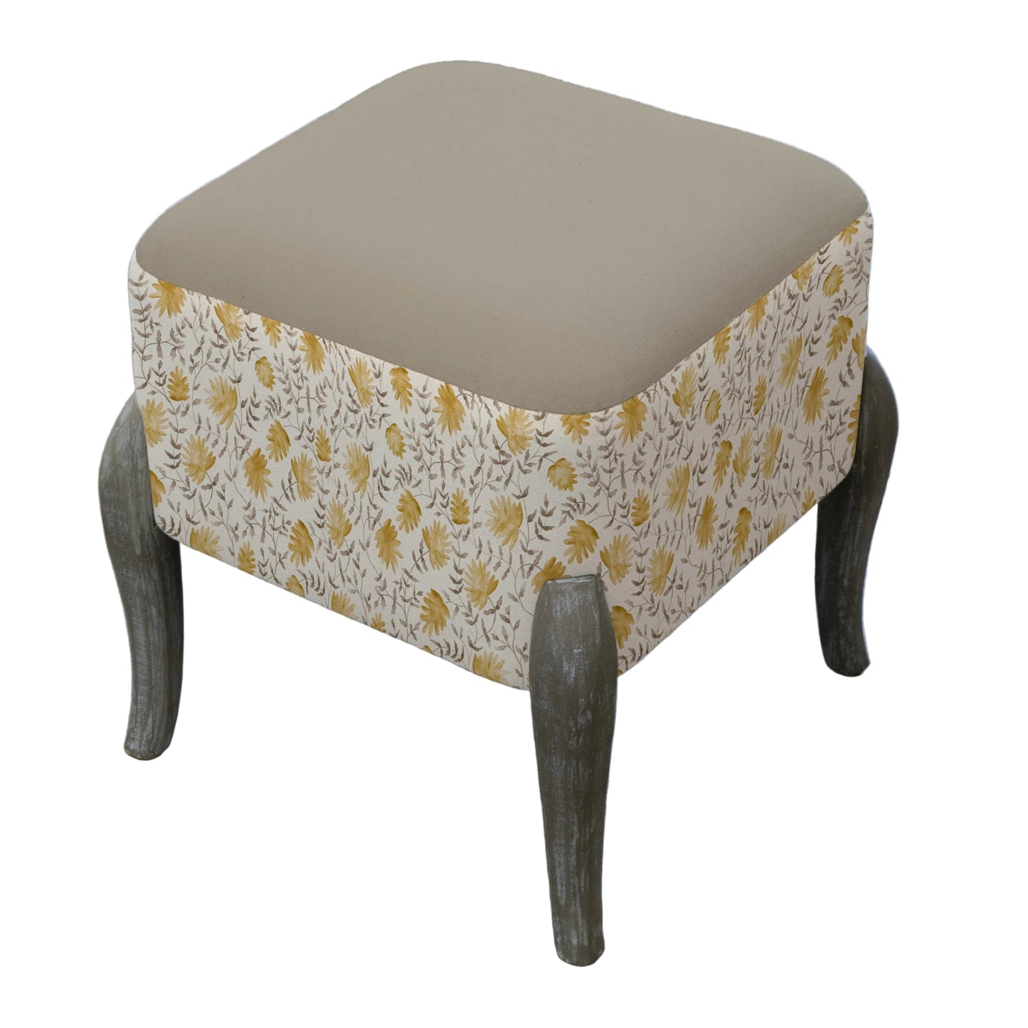 Elai Stone Printed Stool - Industrious Decor