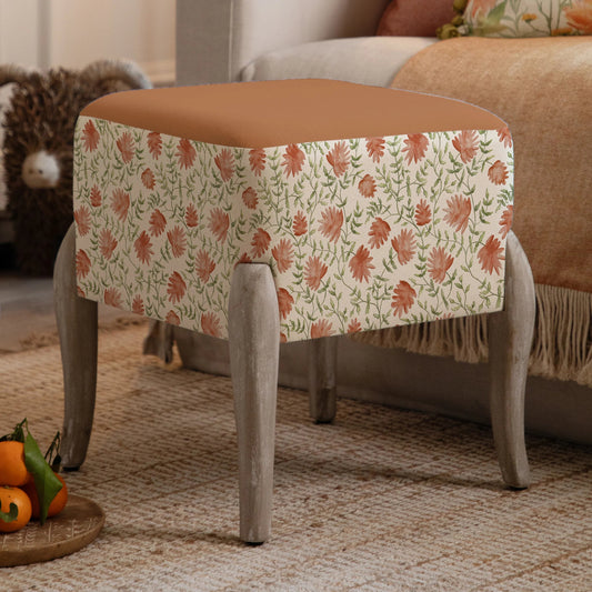 Elai Terracotta Printed Stool - Industrious Decor