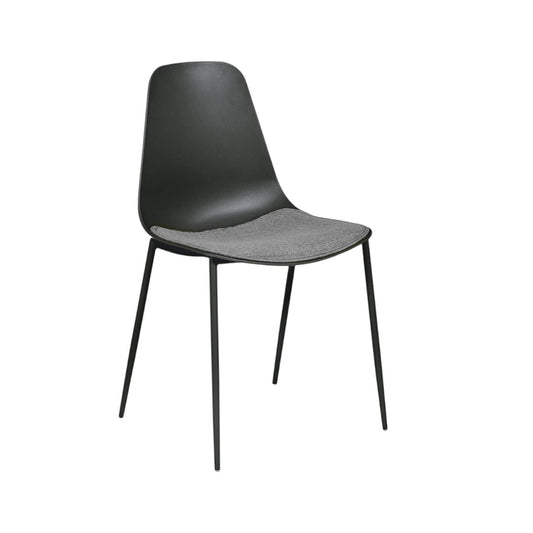 Form Contract Dining Chair in Black — CRIB 5 certified ECO polypropylene shell chair with colour-matched powder-coated metal legs, for restaurants and hotel dining rooms