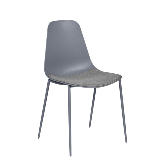 Form Contract Dining Chair in Grey — CRIB 5 certified shell seat dining chair with colour-matched metal legs, for restaurants and hotel dining rooms