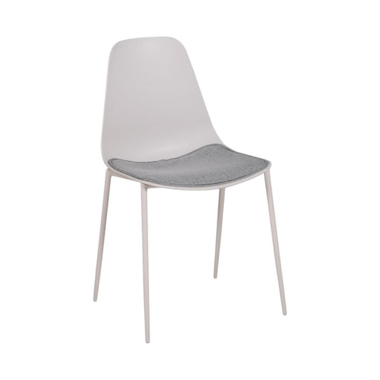 Form Contract Dining Chair in Stone — CRIB 5 certified shell seat contract dining chair with powder-coated metal legs