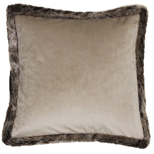 Fur Trimmed Velvet Cushion - Industrious Decor