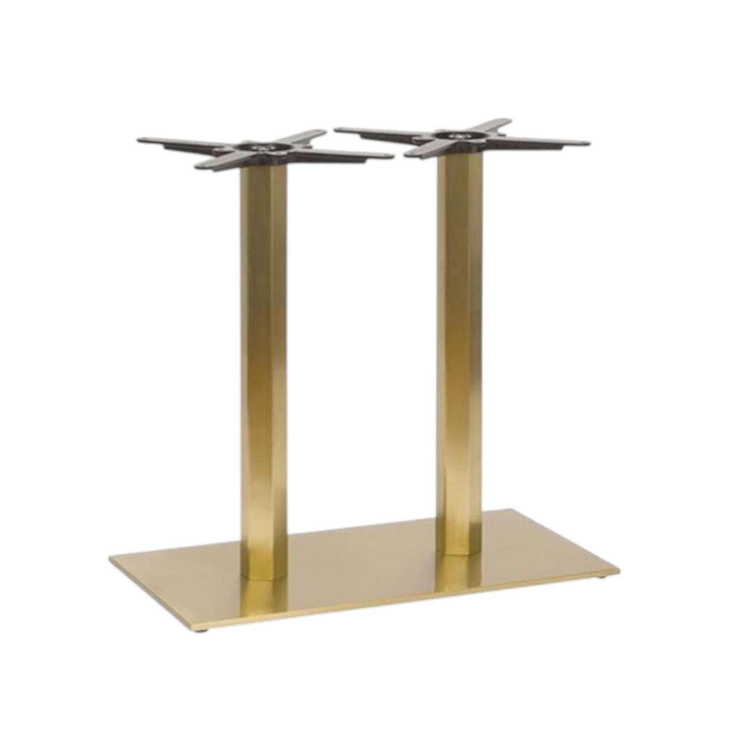 Hex Brass Rectangle Twin Base Dining & Poseur Height - Industrious Decor