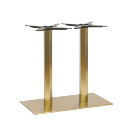 Hex Brass Rectangle Twin Base Dining & Poseur Height - Industrious Decor
