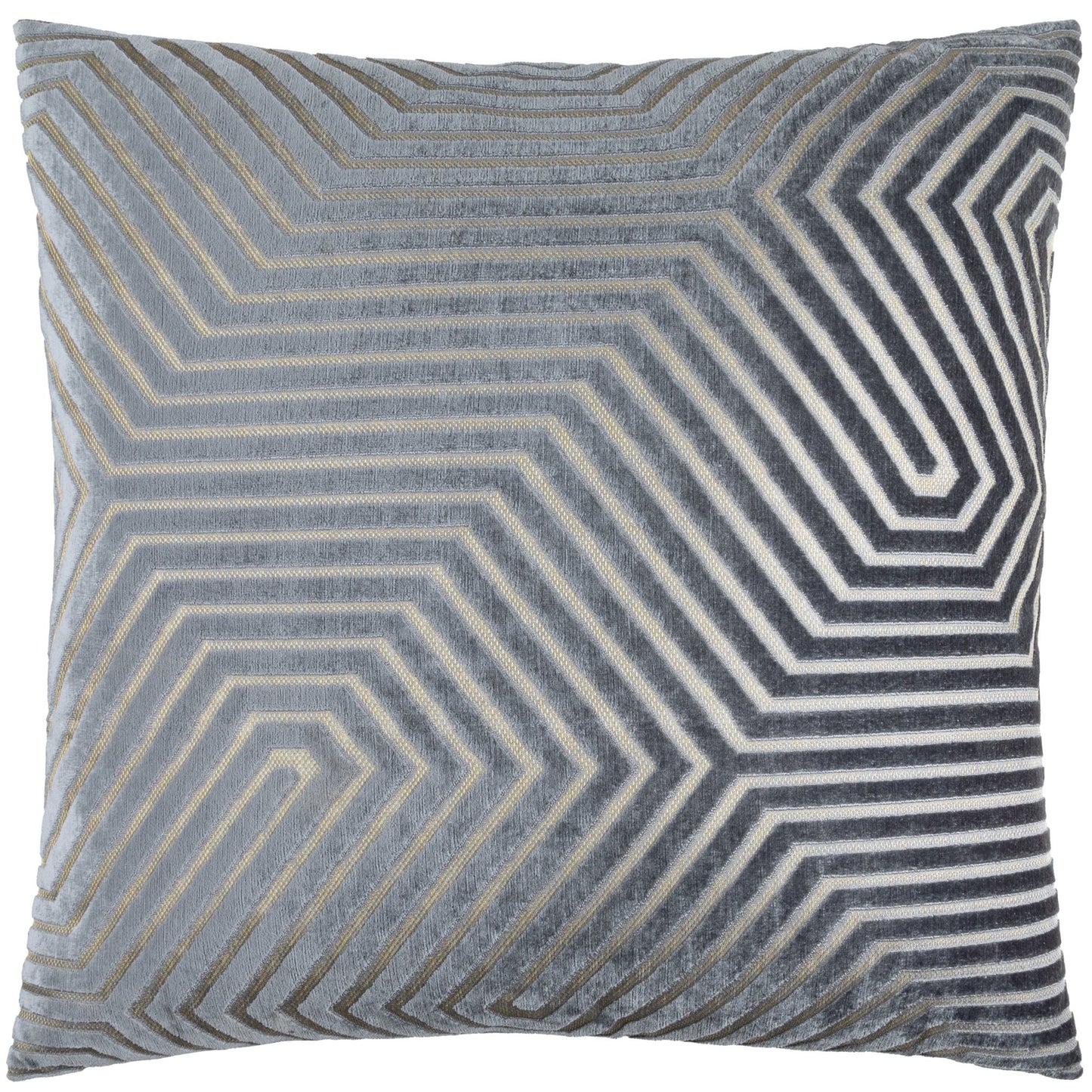 Geometric Velvet Cushion Navy - Industrious Decor