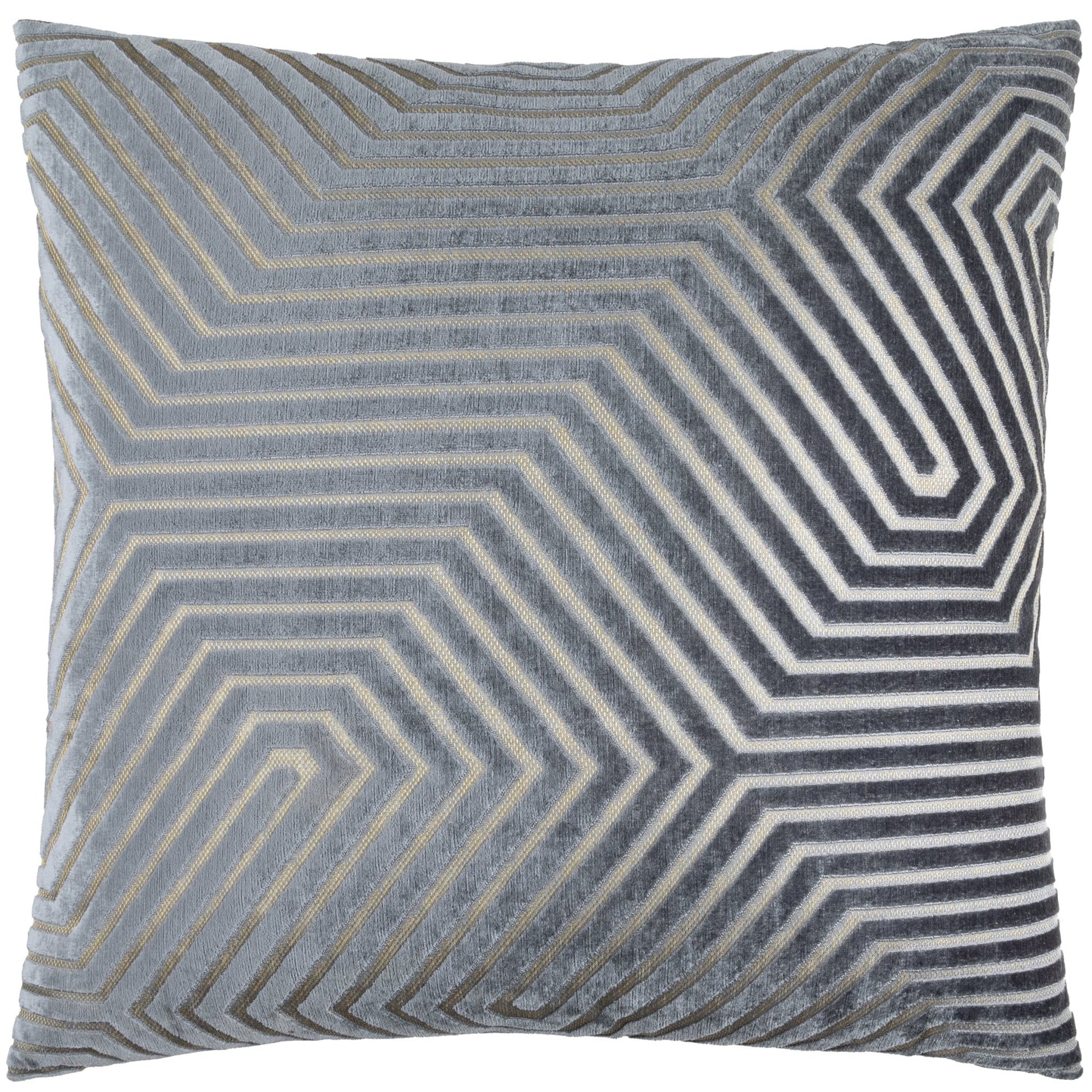 Geometric Velvet Cushion Navy - Industrious Decor