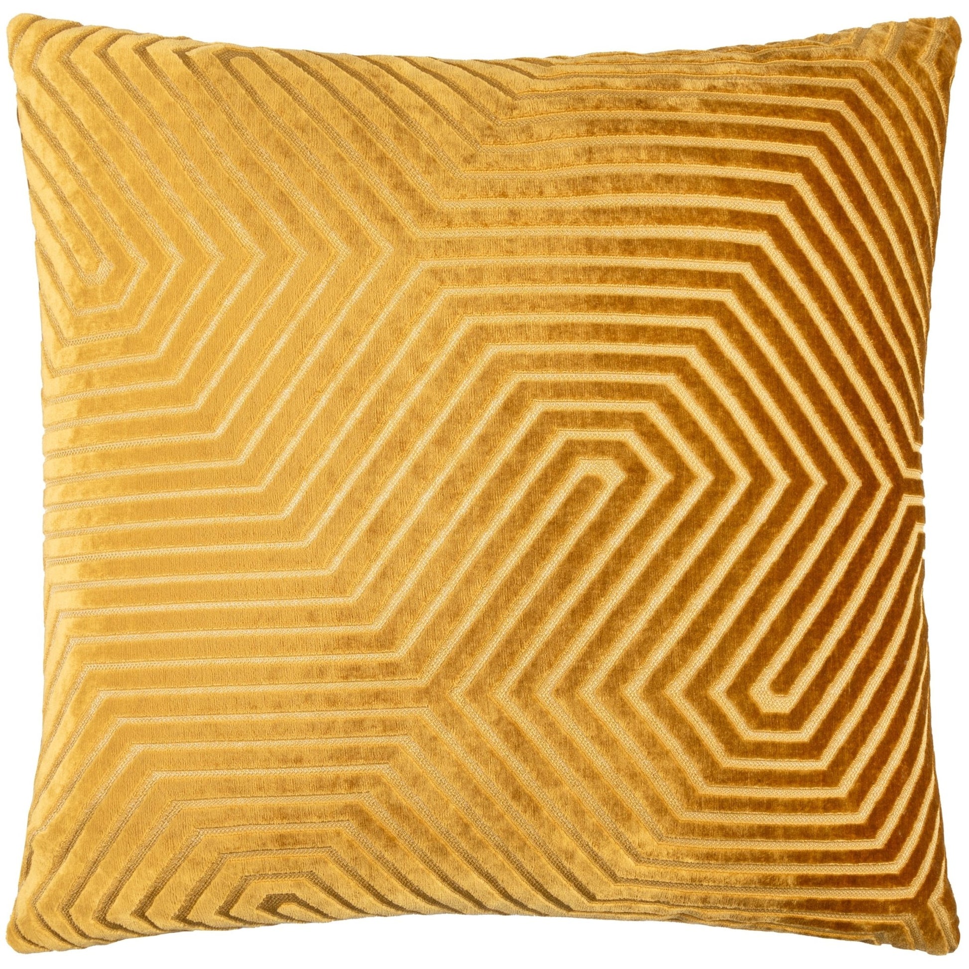 Geometric Velvet Cushion Navy - Industrious Decor