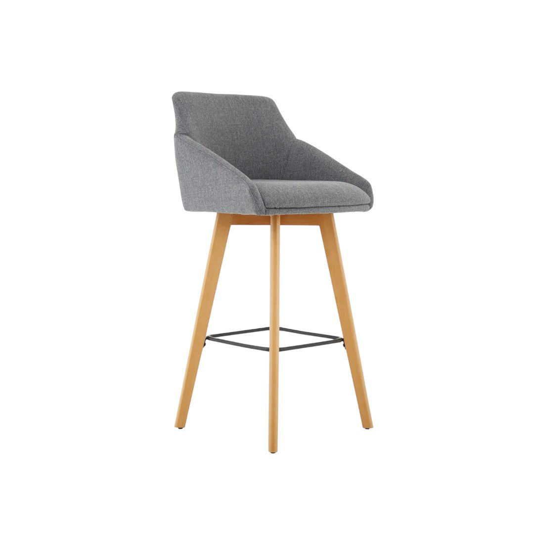Marden Upholstered High Stool in Grey - Industrious Decor