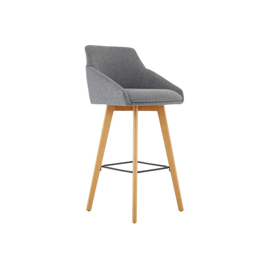 Marden Upholstered High Stool in Grey - Industrious Decor