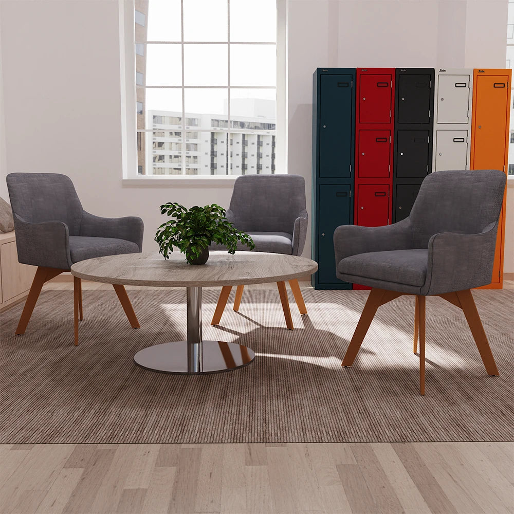Marden Upholstered Visitor Chair in Grey - Industrious Decor