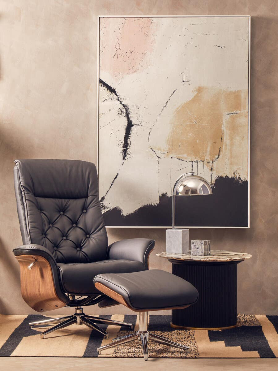 Hawkins Recliner & Footstool | Gentleman's Club Collection - Industrious Decor