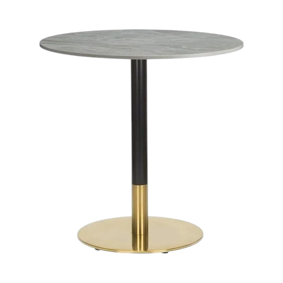 Ceramic Round Table – Black & Brass Base - Industrious Decor