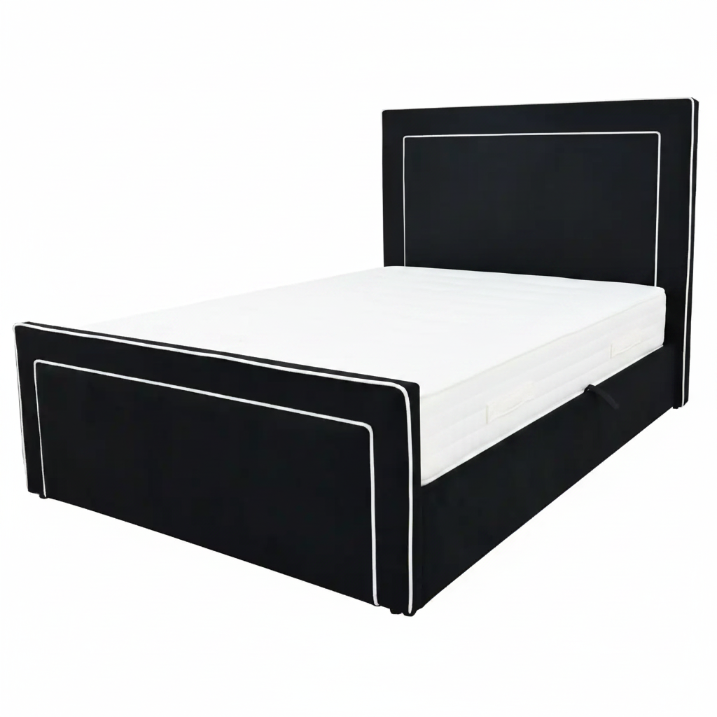 Farnham Ottoman Storage Bed – Black - Industrious Decor