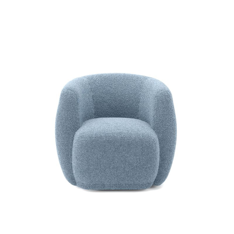 Boo Accent Chair - Soft Blue Boucle Lounge Chair - Industrious Decor