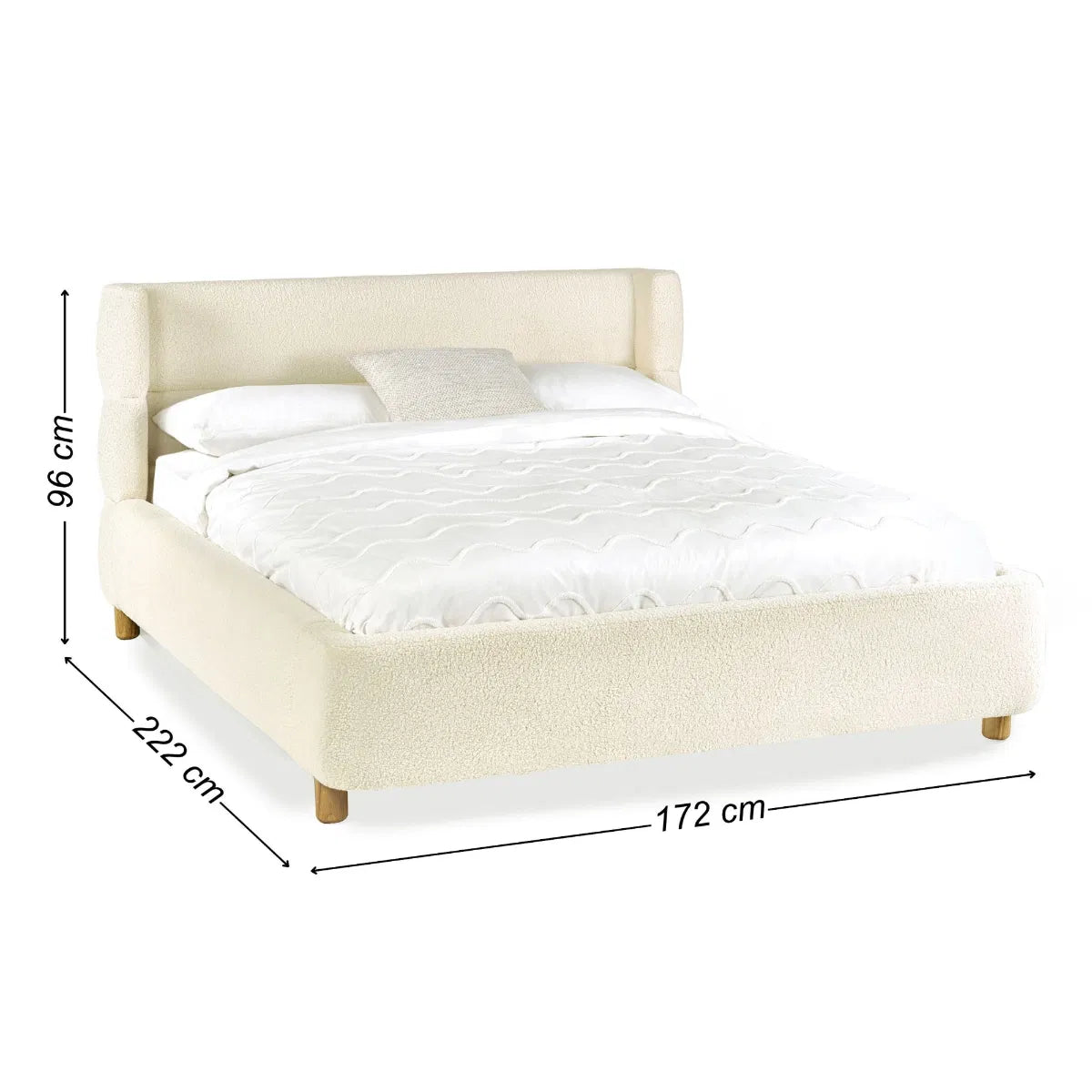 Jess Boucle King size Bed - Industrious Decor