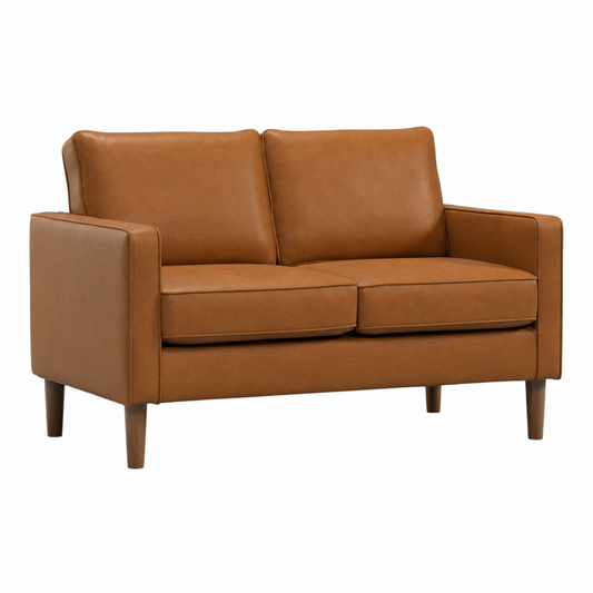 Kelso 2-Seater — Brown Faux Leather | CRIB 5 | In Stock Tan - Industrious Decor