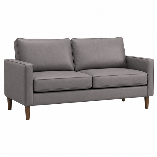 Kelso 3-Seater — Grey Faux Leather | CRIB 5 | In Stock Grey - Industrious Decor