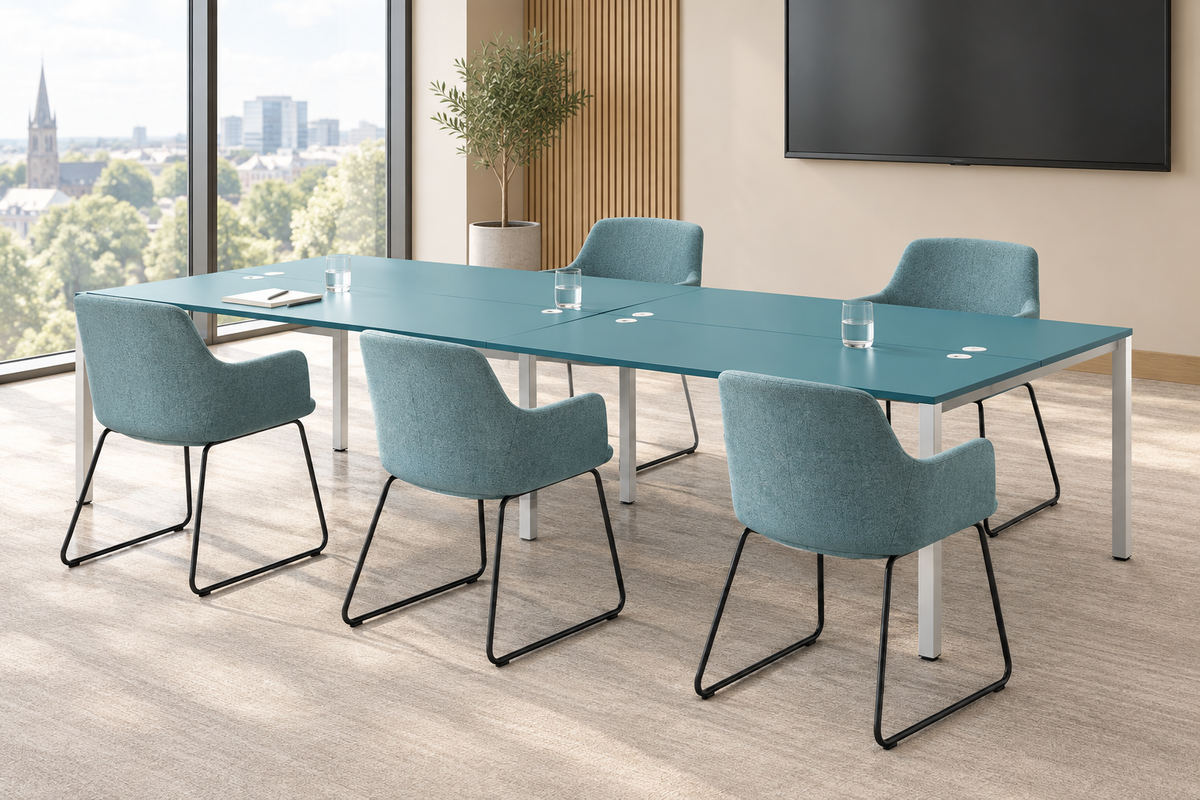 ID Workplace Bench Desk – 4 Person - Industrious Decor