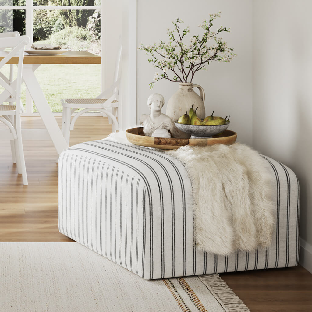 Montauk Stripe Pouffe - Industrious Decor