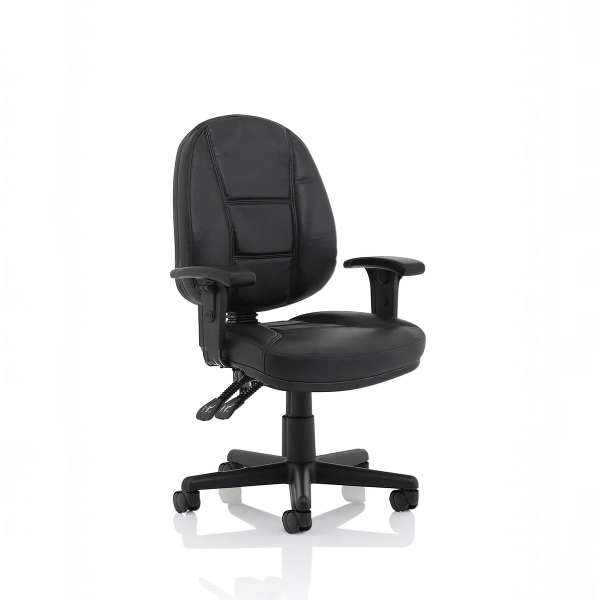 Ashcombe Medium Back Bonded Leather Task Chair | Gas Height Adjustment | Height Adjustable Back | Fixed or Height Adjustable Arms With Height Adjustable Arms - Industrious Decor