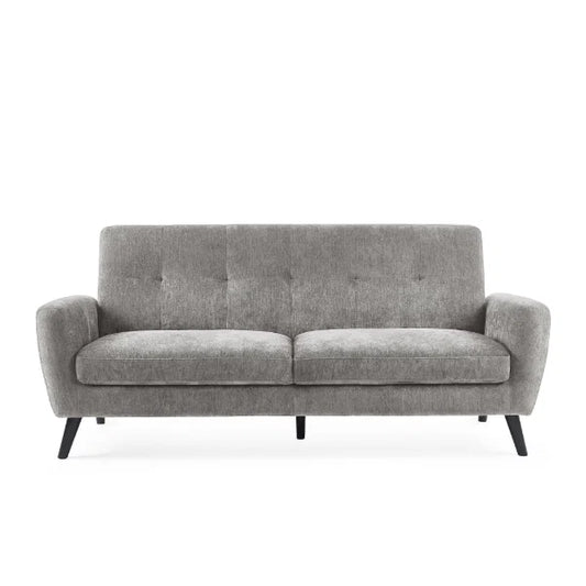 Parker 3 Seater CRIB 5 contract sofa in grey linen — H 83cm x W 192cm x D 81cm, for hotel lobbies and care home lounges