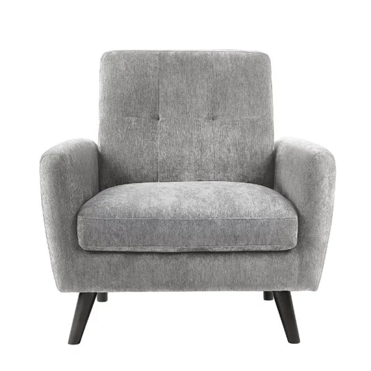 Parker contract armchair in grey velvet — H 83cm x W 85cm x D 81cm, CRIB 5 certified for hotel bedrooms and reception areas