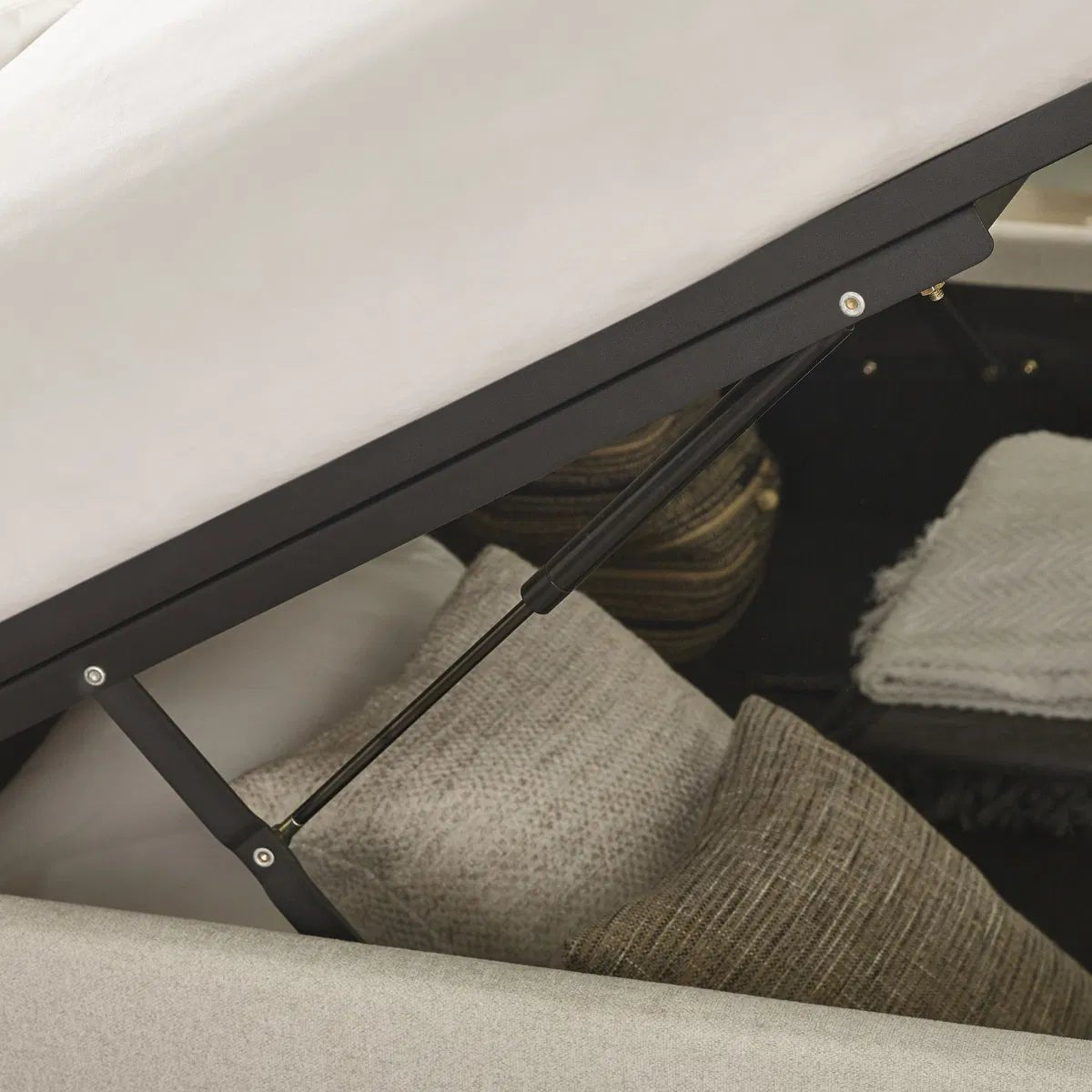 Pillow Ottoman King Size Bed - Industrious Decor