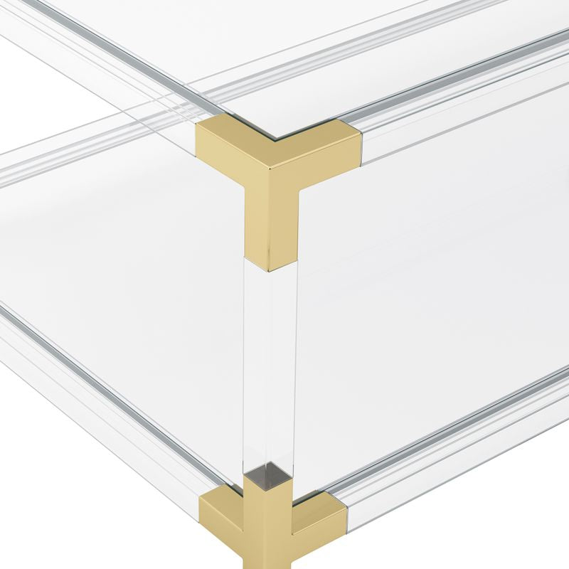 Reale Luxury Coffee Table - Brass & Acrylic - Industrious Decor