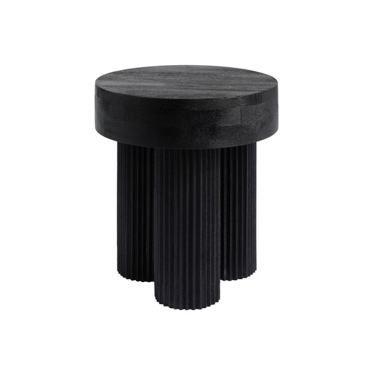Ridged Side Table Black - Industrious Decor