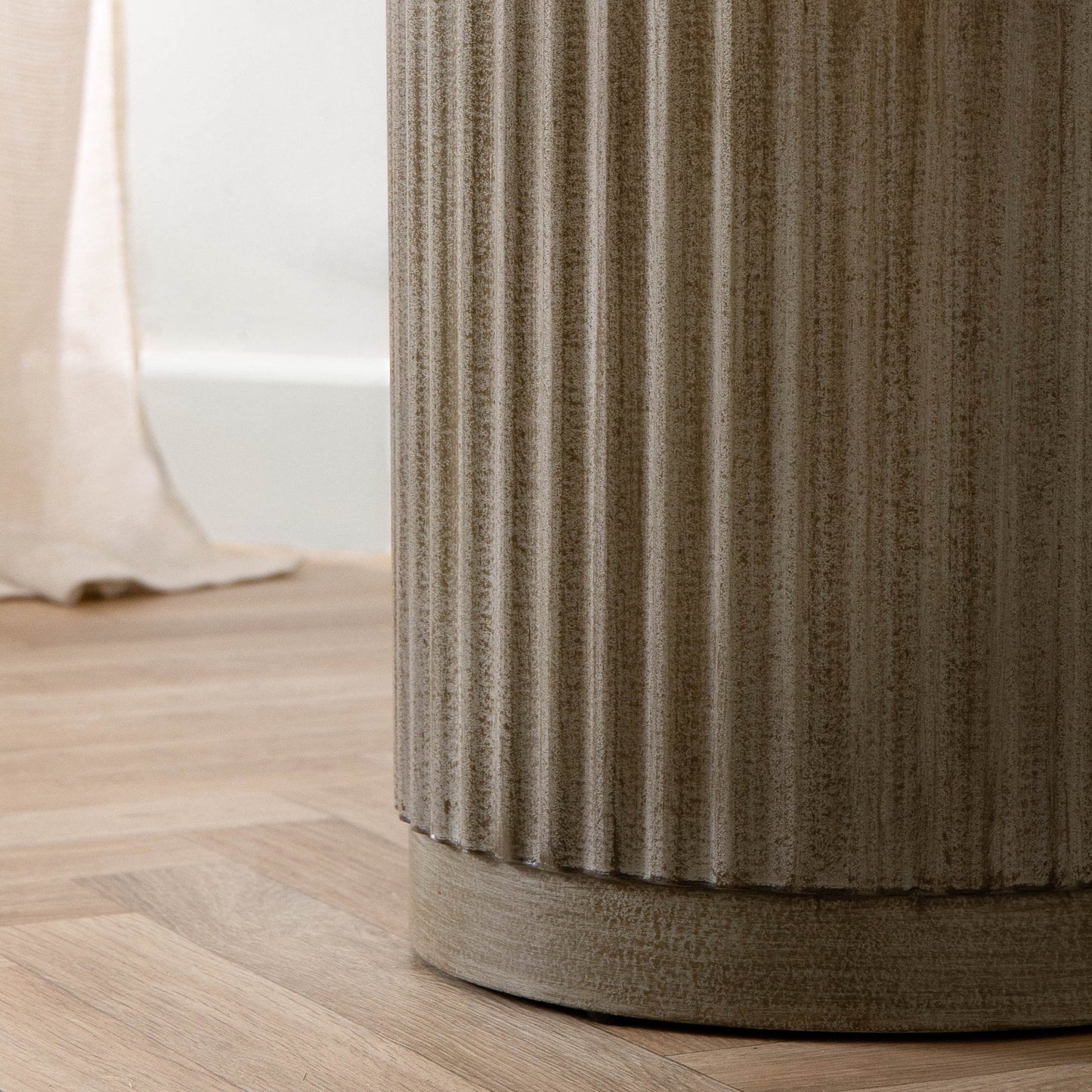Ribbed Storage Stool - Industrious Decor