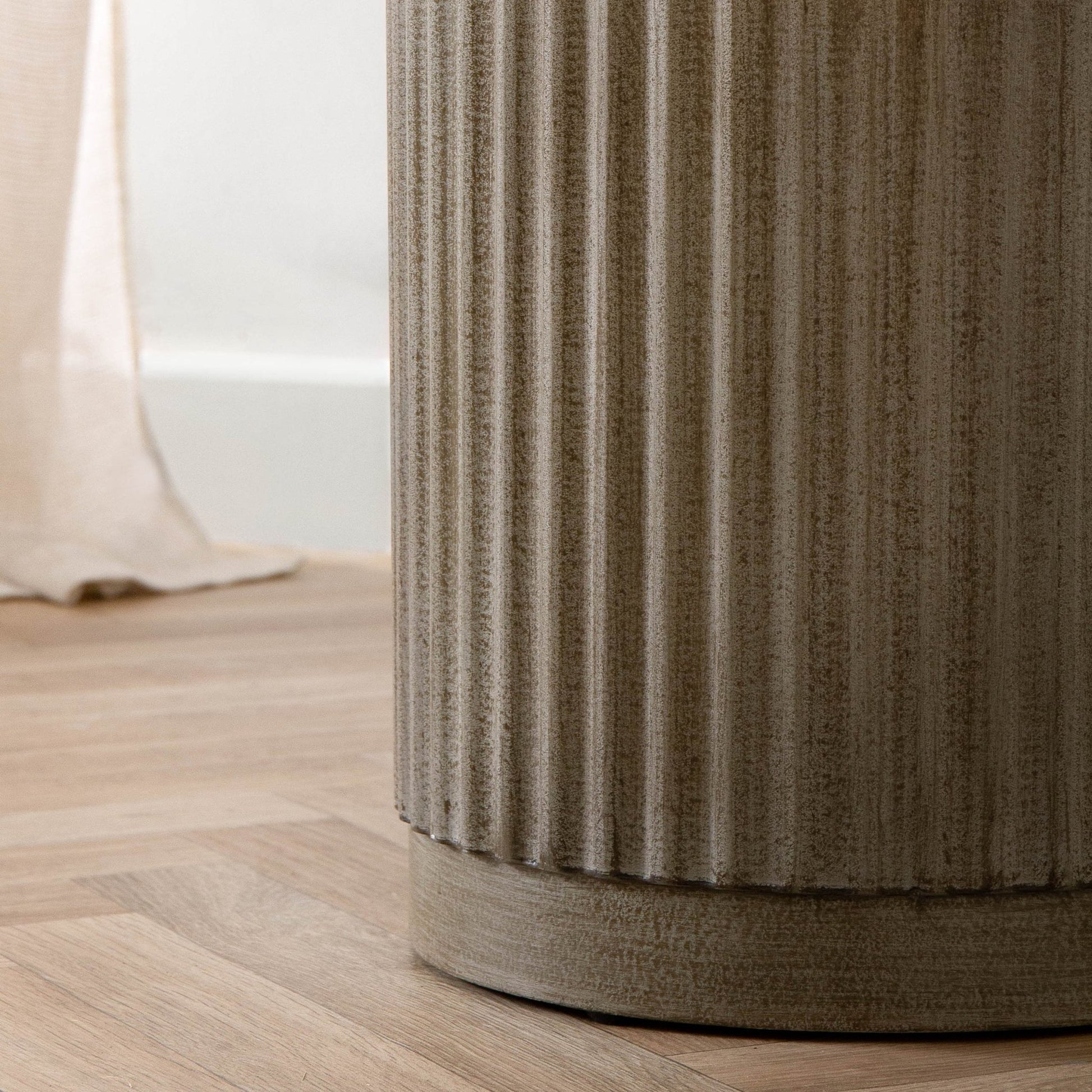 Ribbed Storage Stool - Industrious Decor